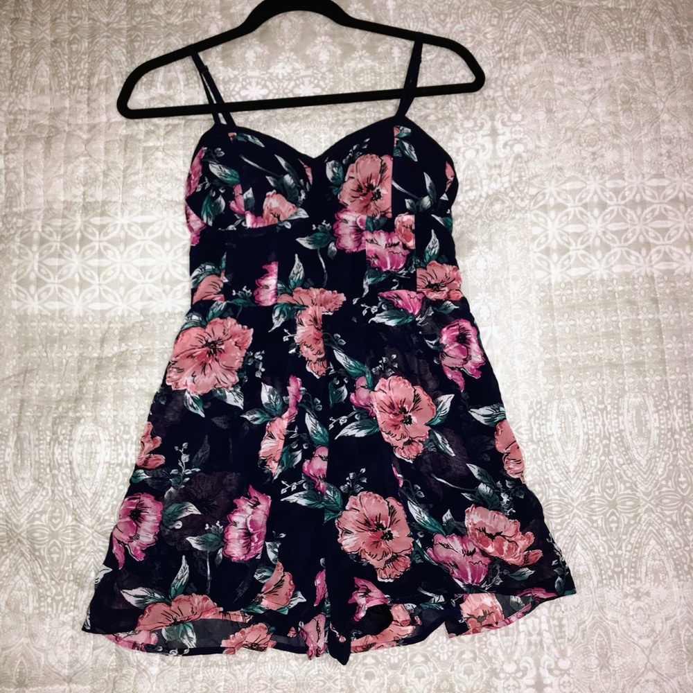 Floral target romper